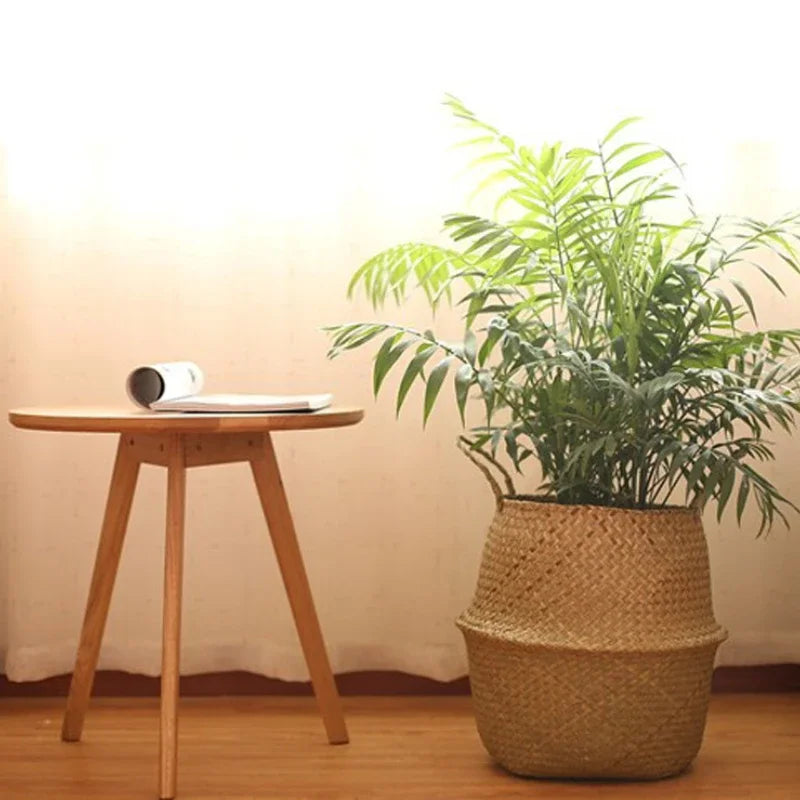 Seaweed Wicker Basket Rattan Hanging Flower Pot - Storage Basket