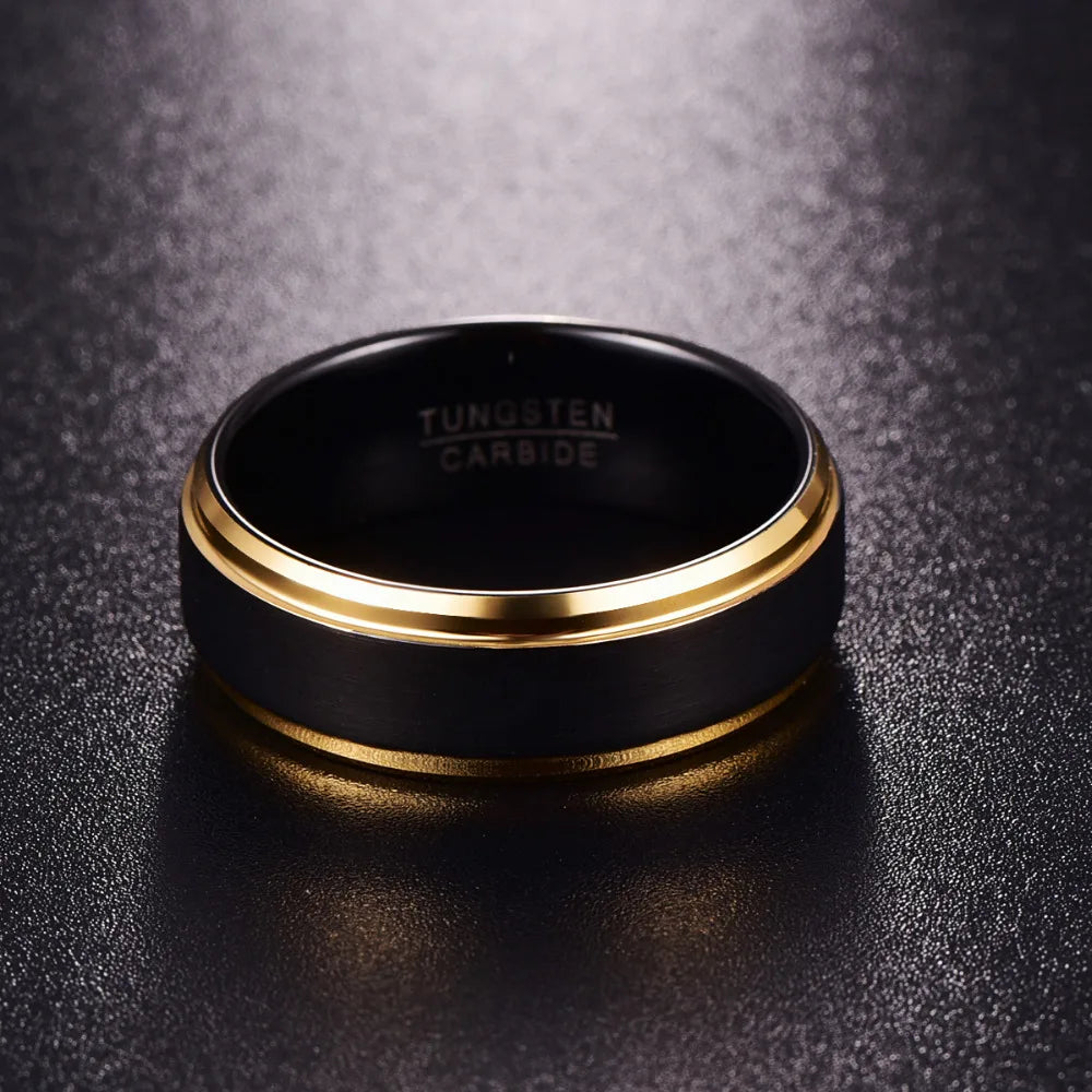 Classic Tungsten & Gold Ring